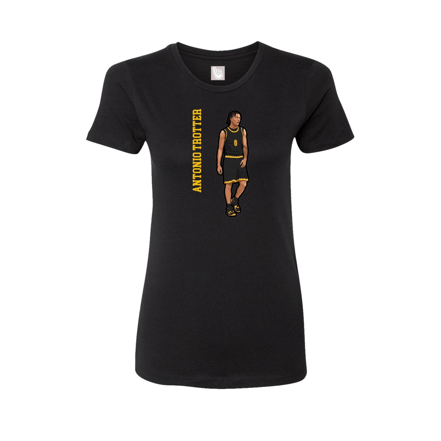 Fitted Women's Tee — Name Vertical in Black