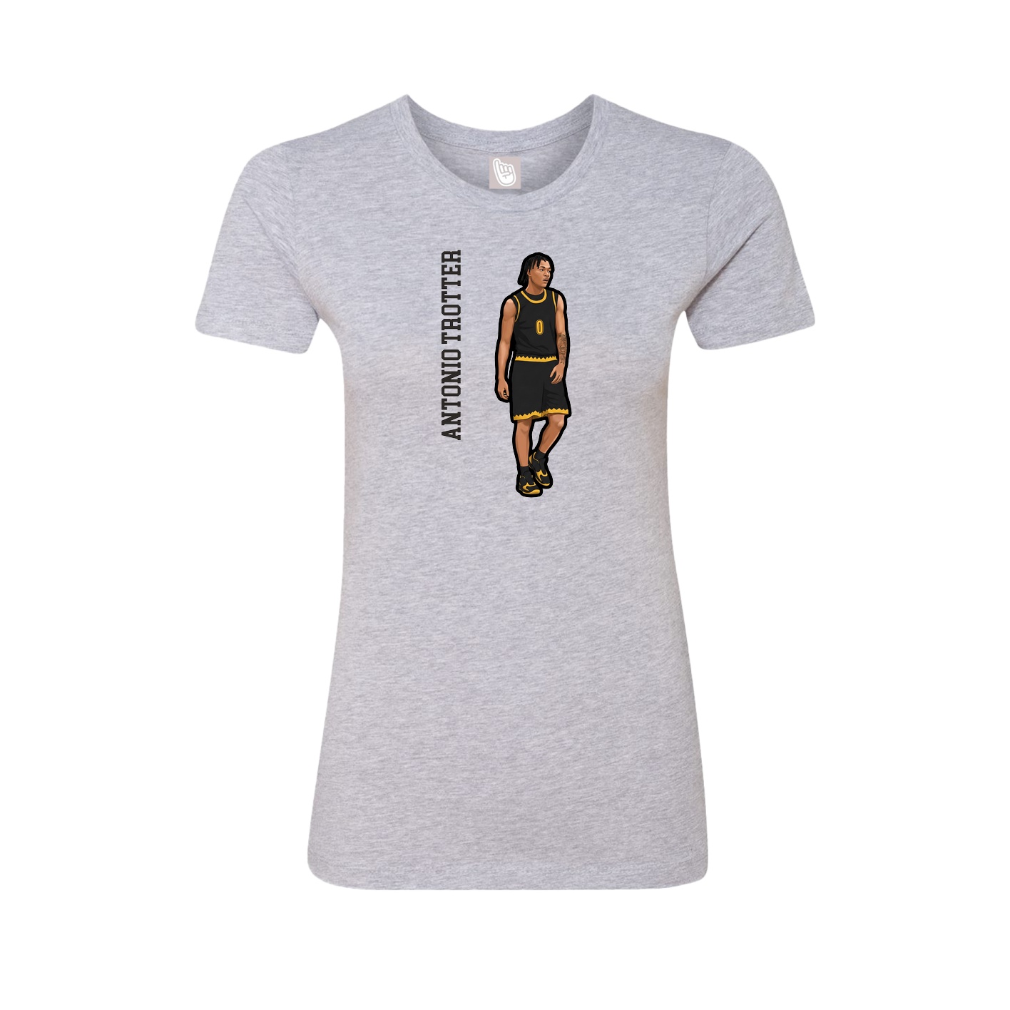 Womens Tee — Name Vertical in Grey