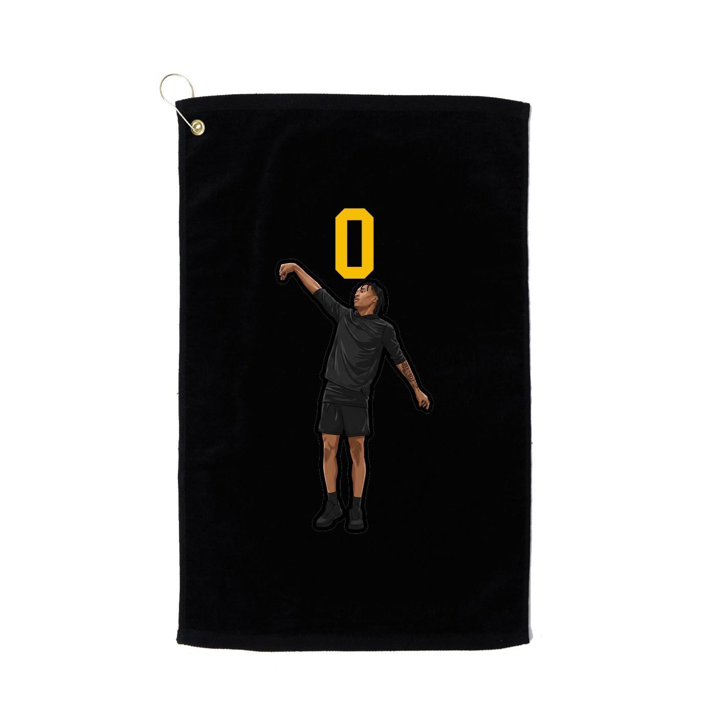 Golf Towel — Number Top in Black