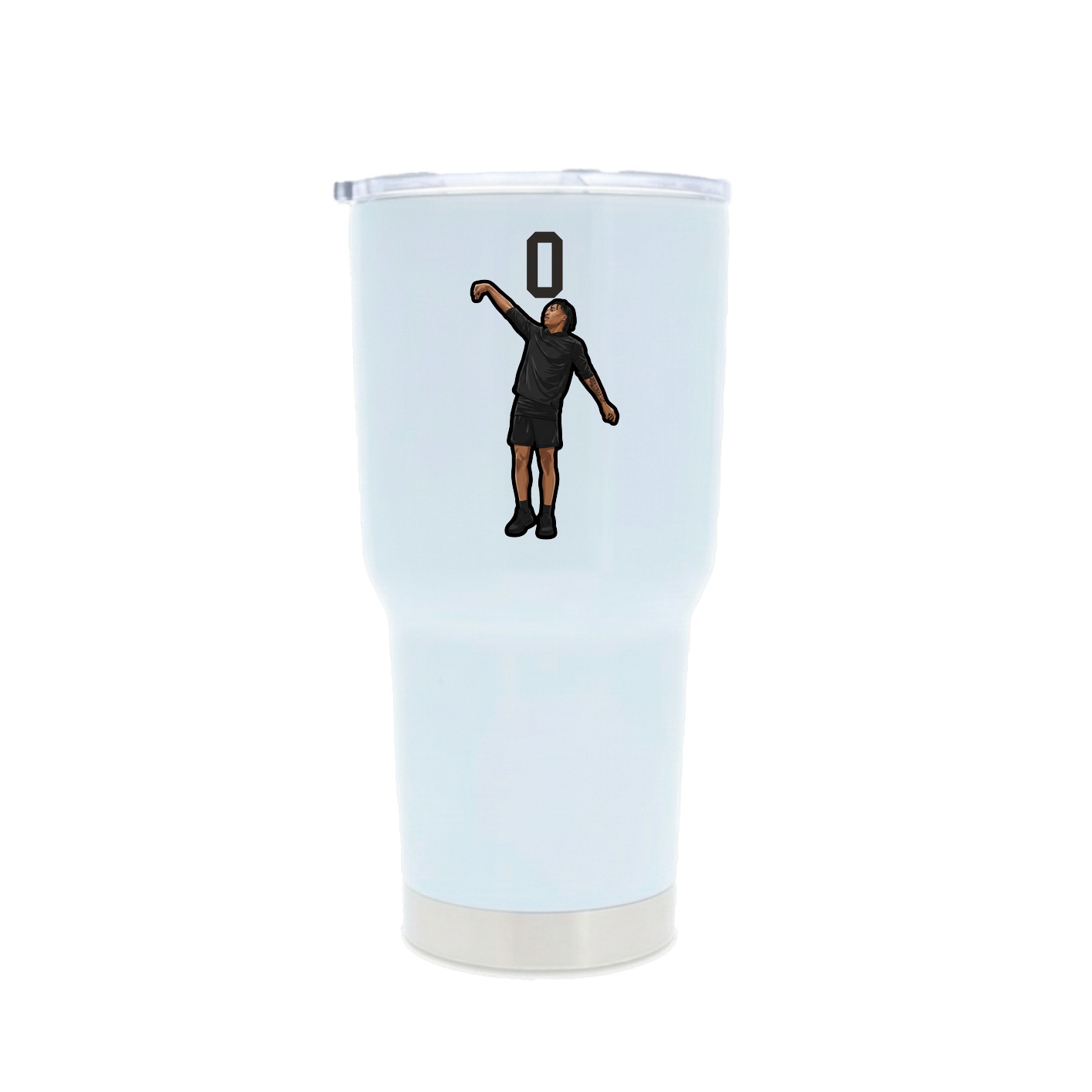 30oz Stainless Steel Tumbler — Number Top in White