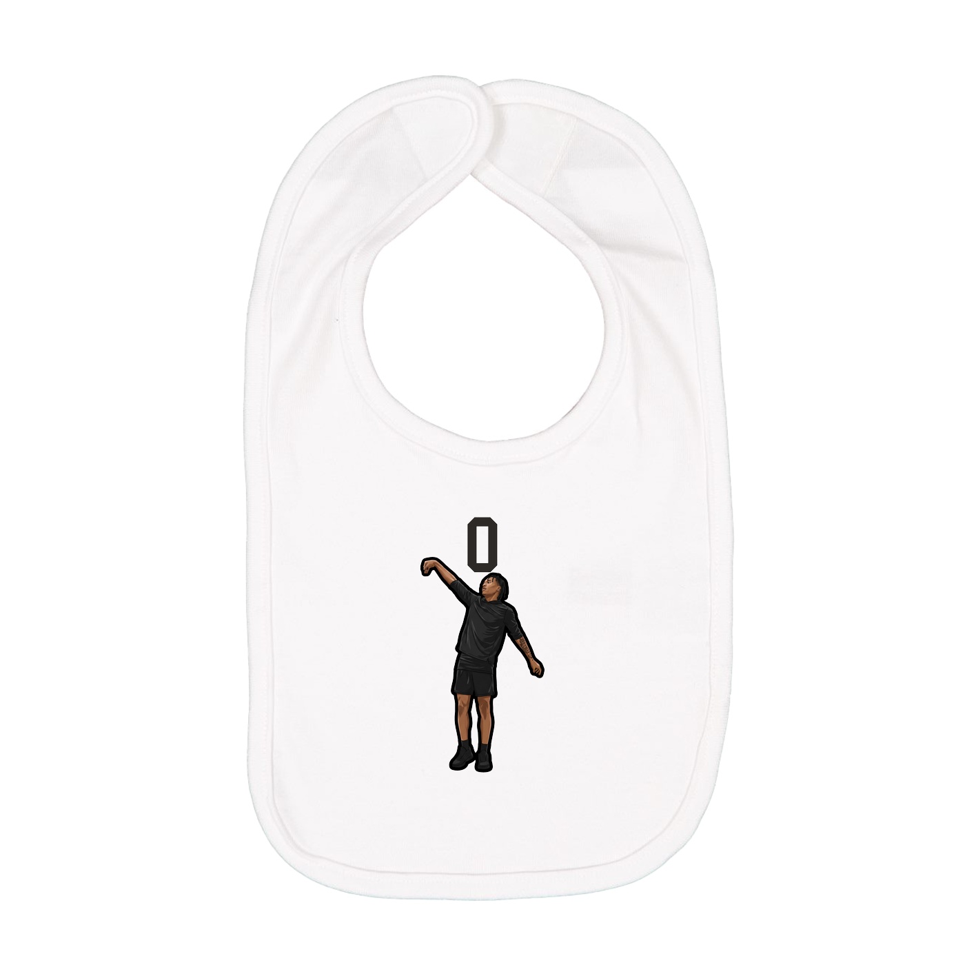 Infant Bib — Number Top in White