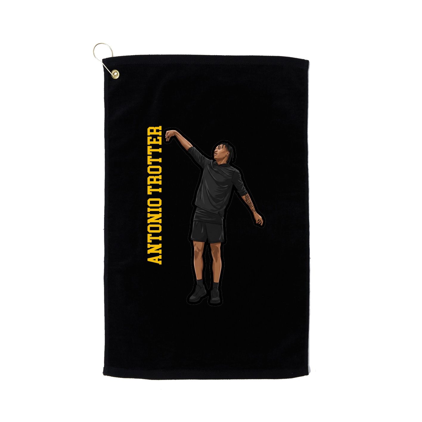Golf Towel — Name Vertical in Black