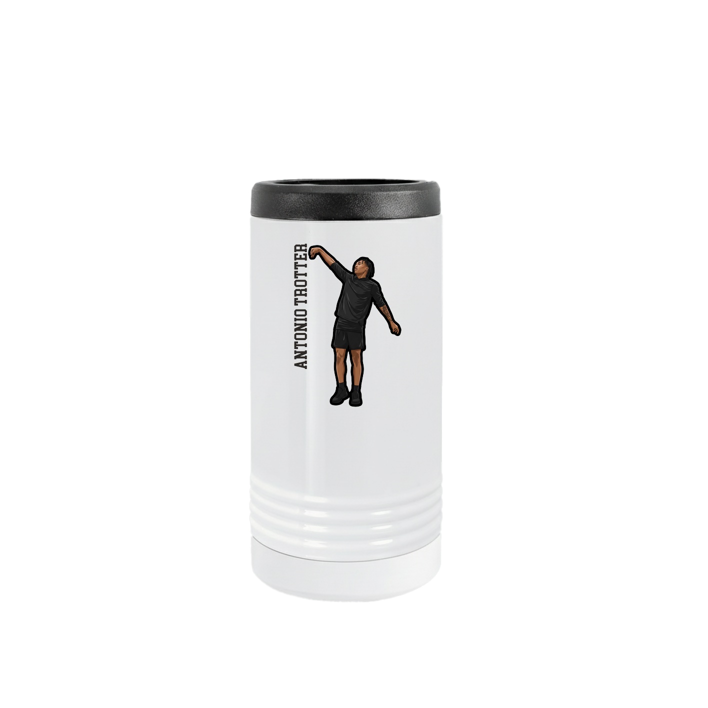 Slim Beverage Holder — Name Vertical in White