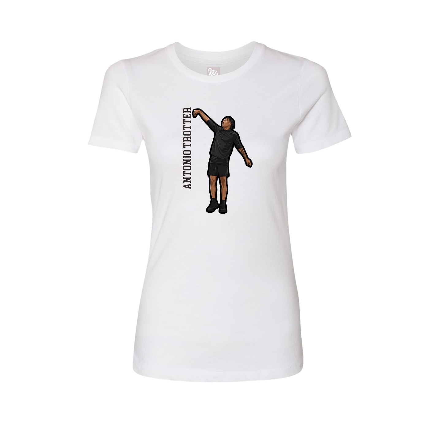 Womens Tee — Name Vertical in White