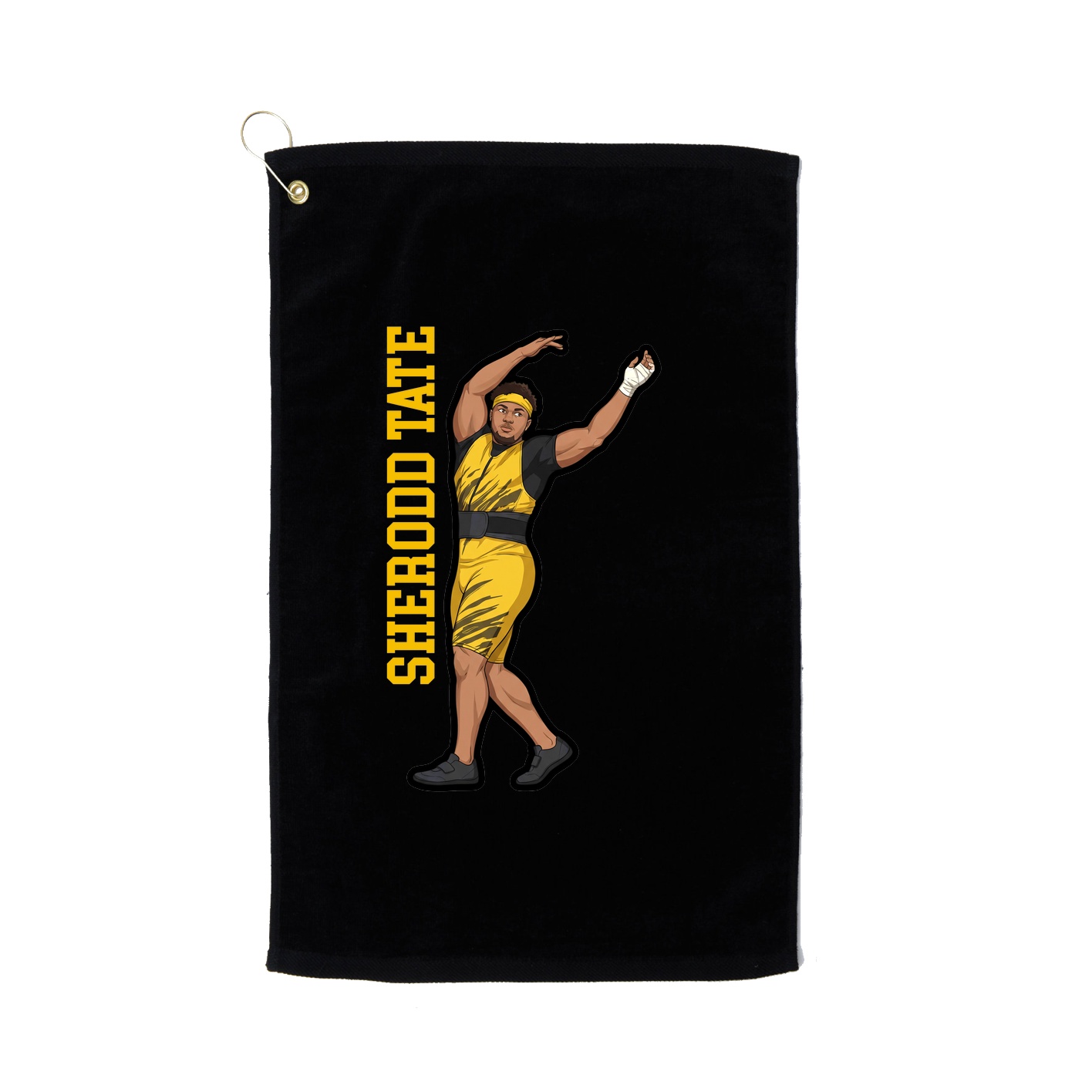 Golf Towel — Name Vertical in Black