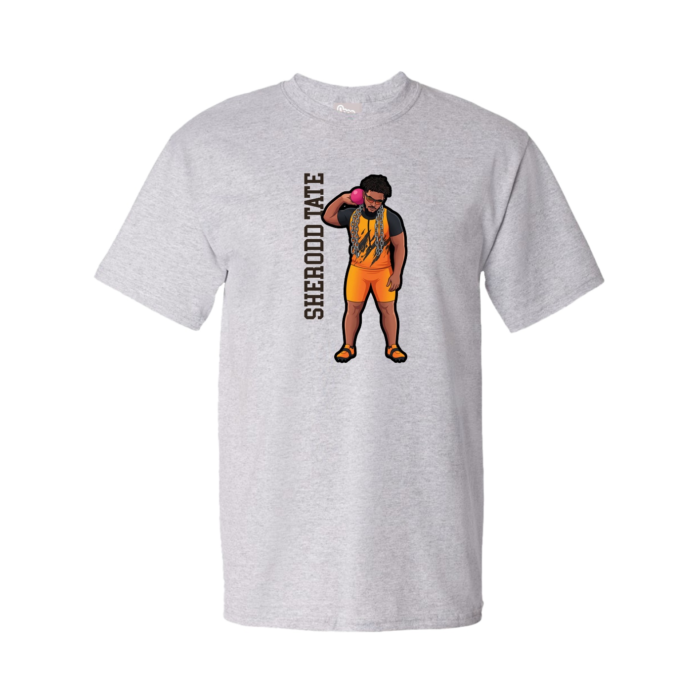 Tee — Name Vertical in Grey