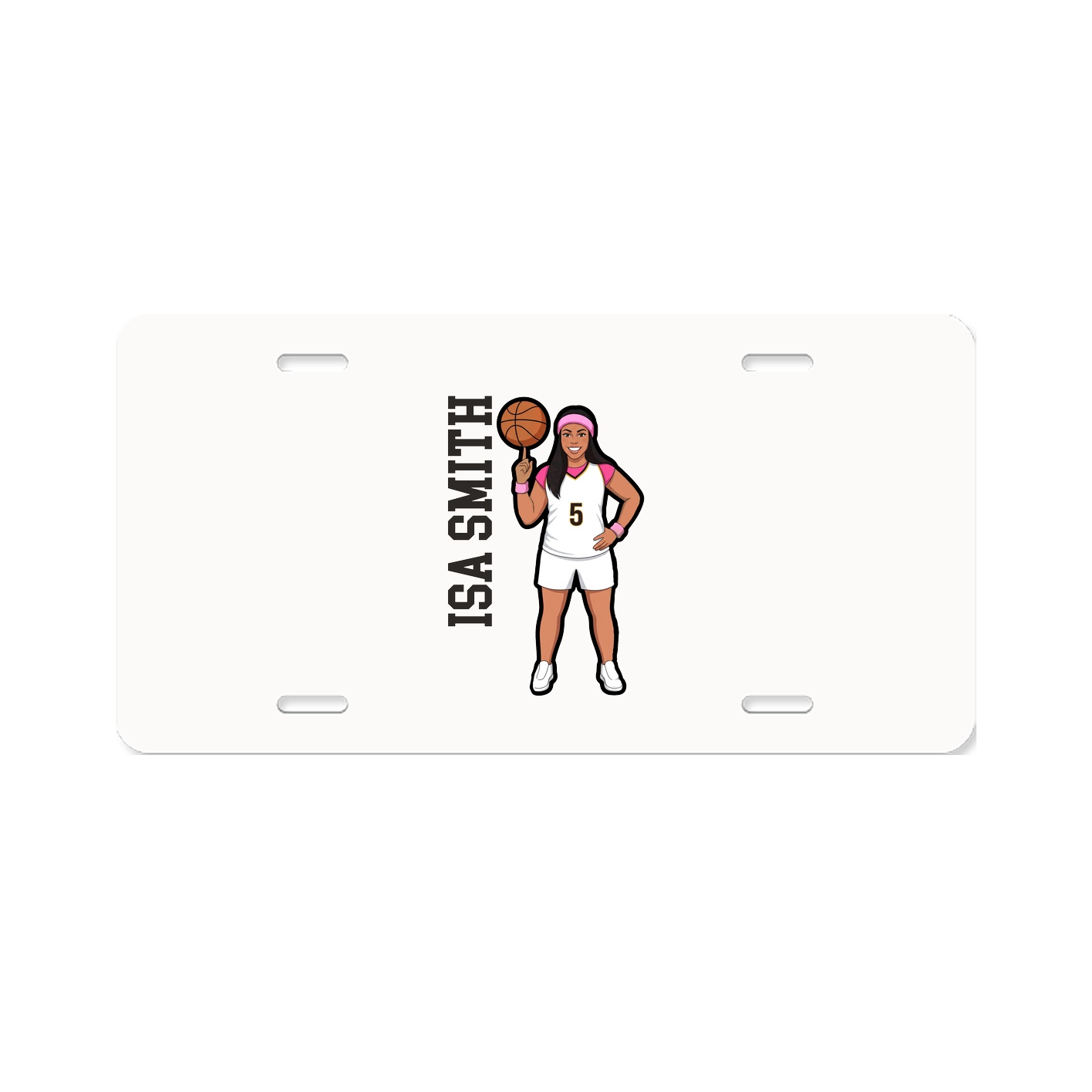 License Plate — Name Vertical in Classic