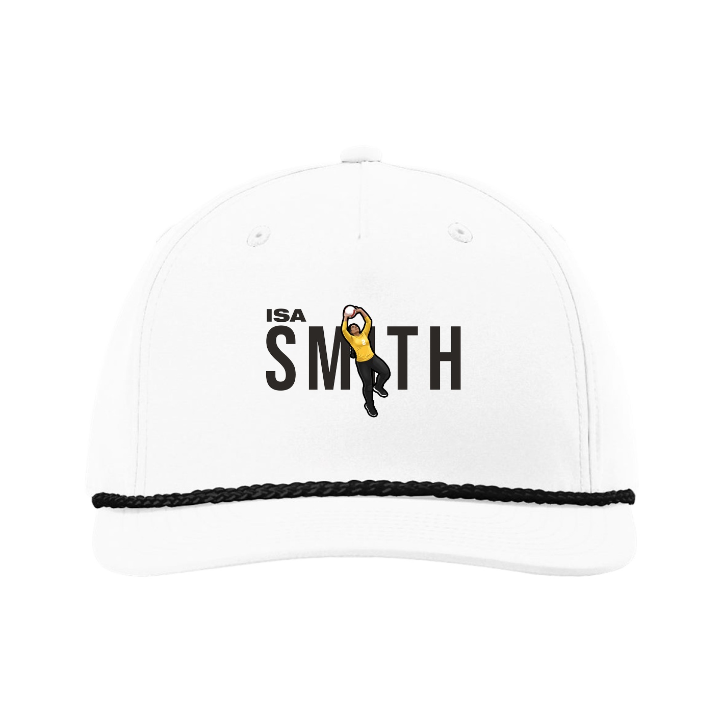 Five-Panel Classic Rope Cap — Player Name in White