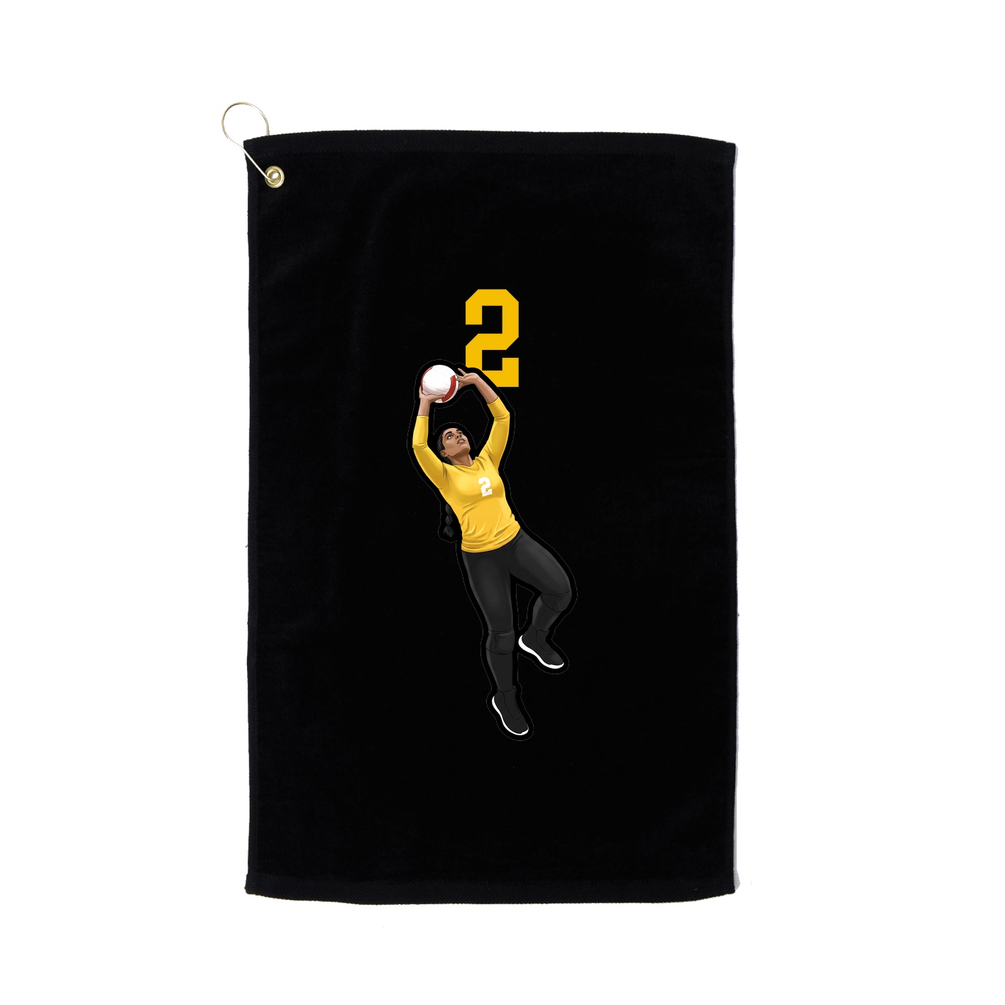 Golf Towel — Number Top in Black