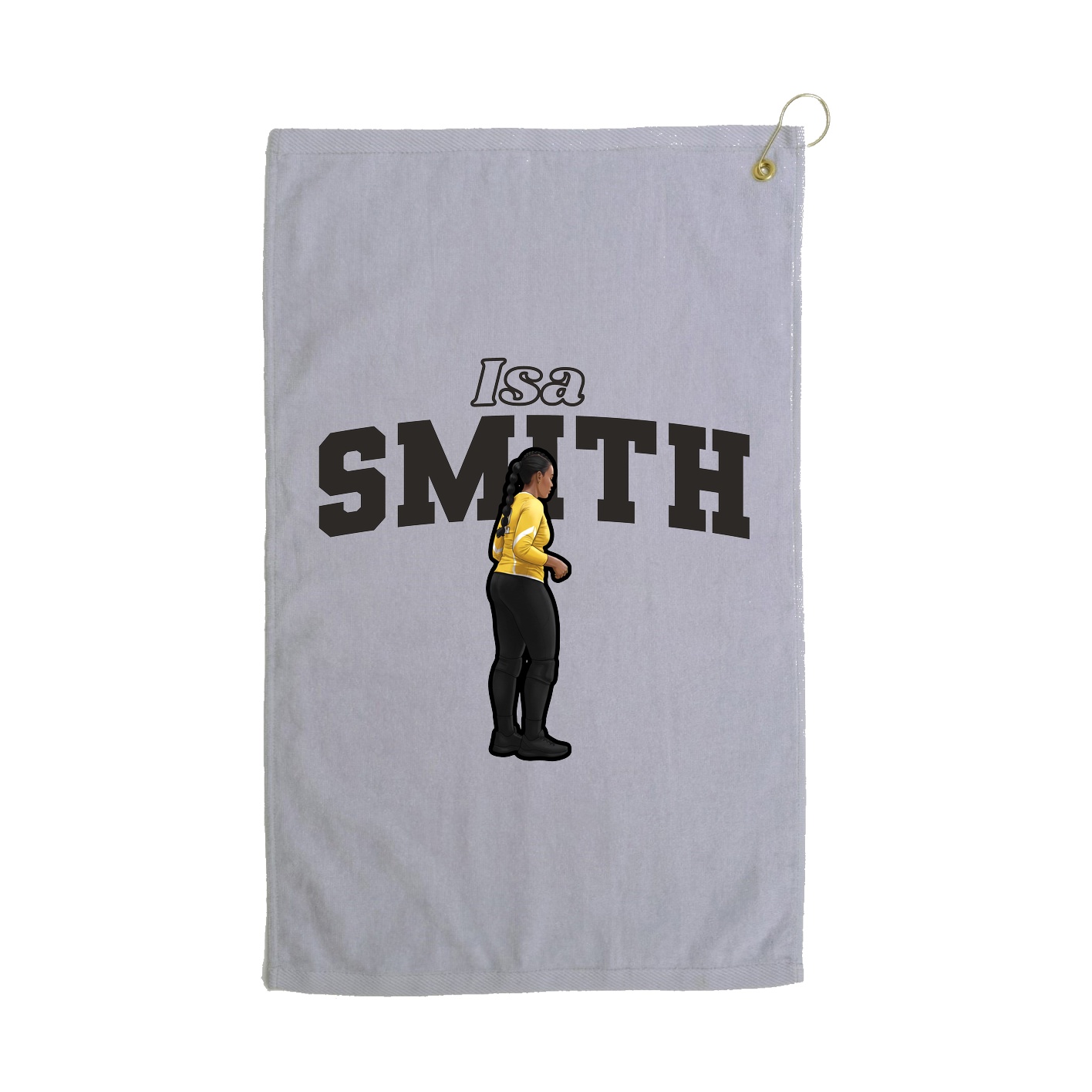 Golf Towel — Name Arch in Grey
