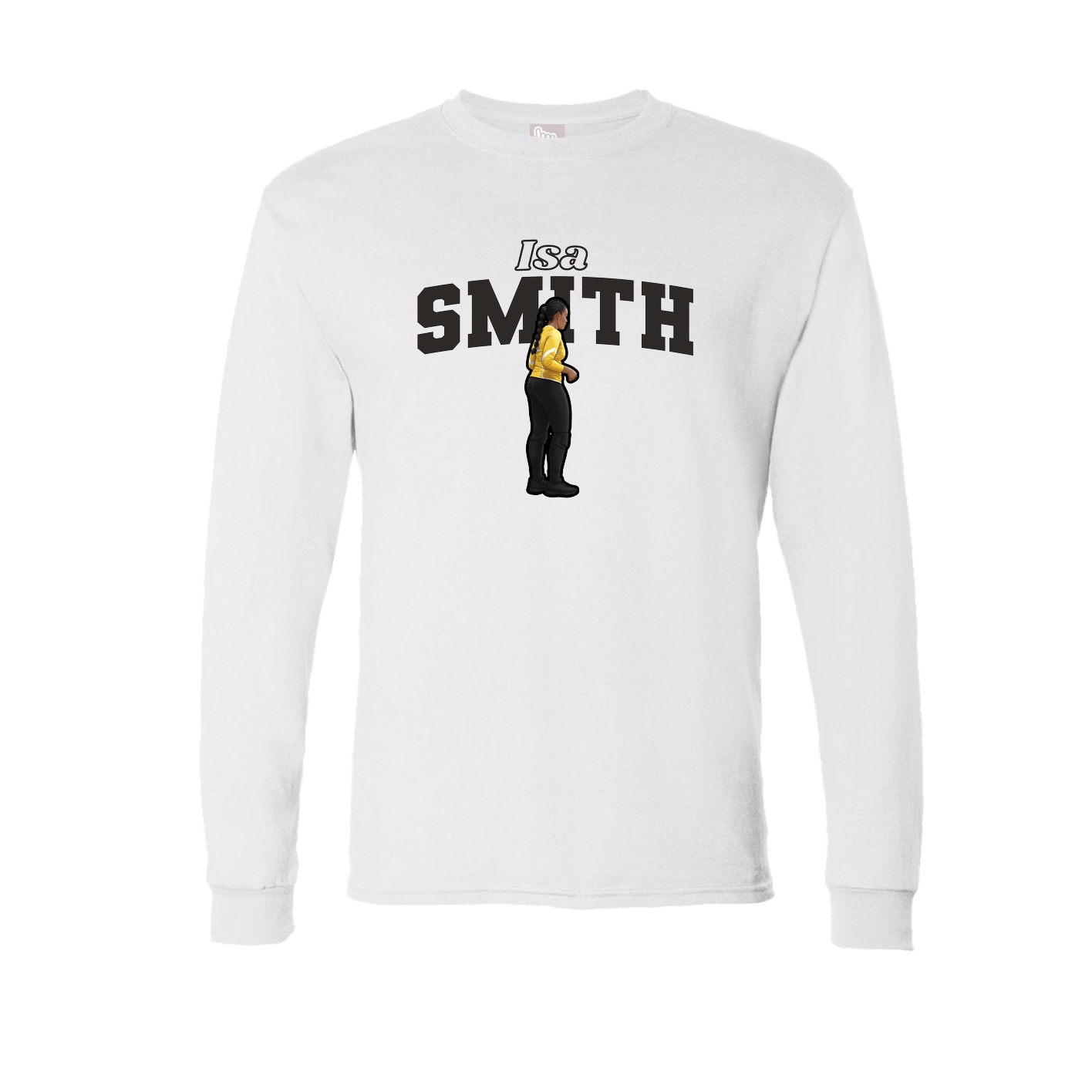 Long Sleeve Tee — Name Arch in White