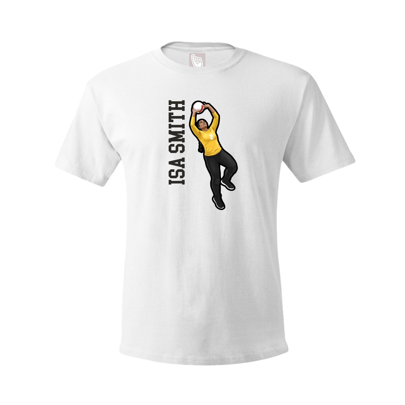 Tee — Name Vertical in White