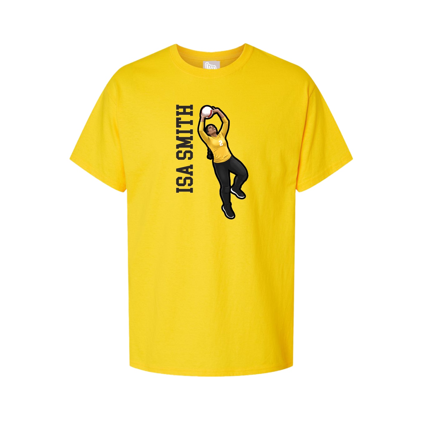 Youth Tee — Name Vertical in Gold