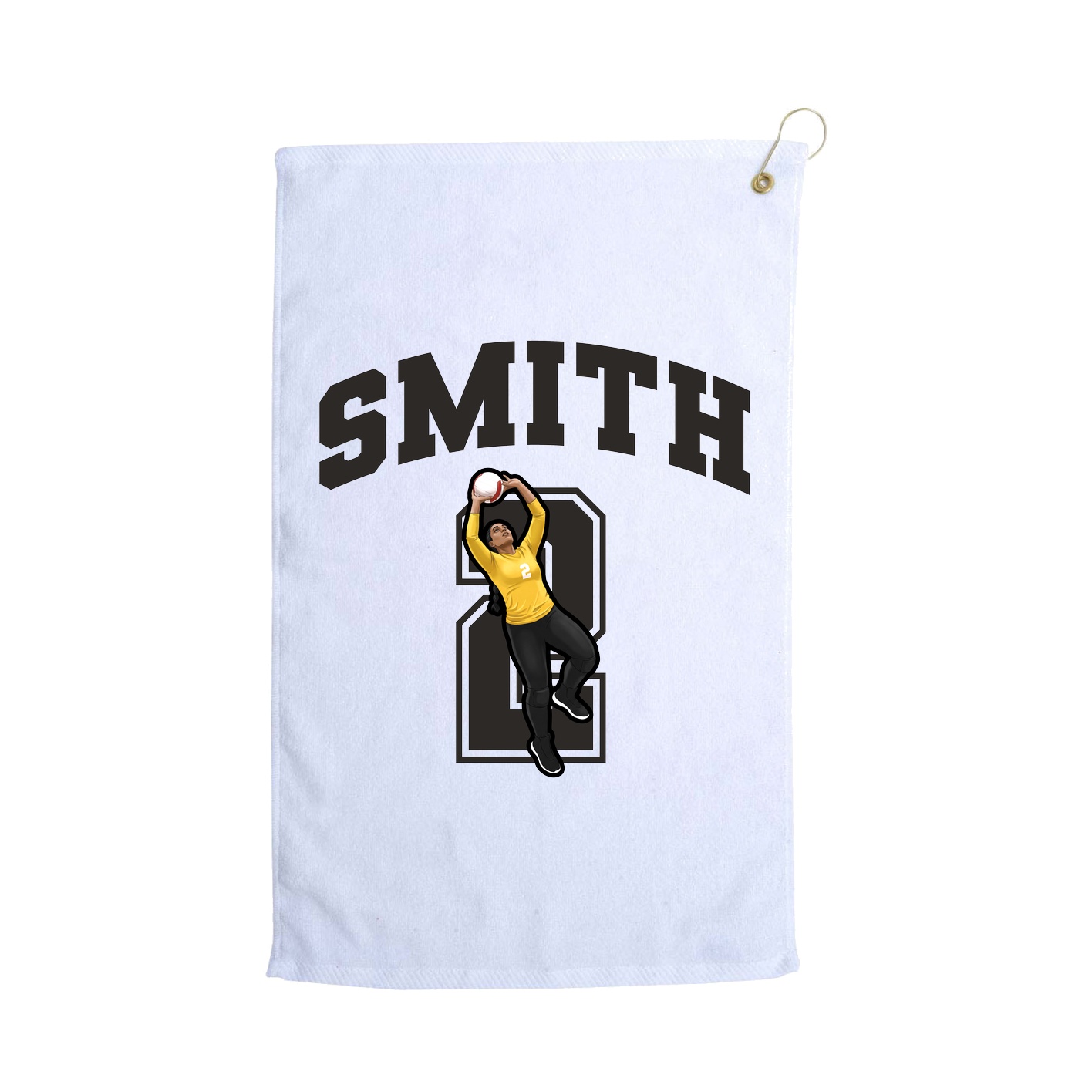 Golf Towel — Number in White