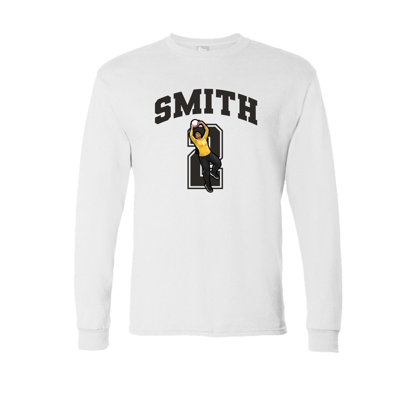 Long Sleeve Tee — Number in White
