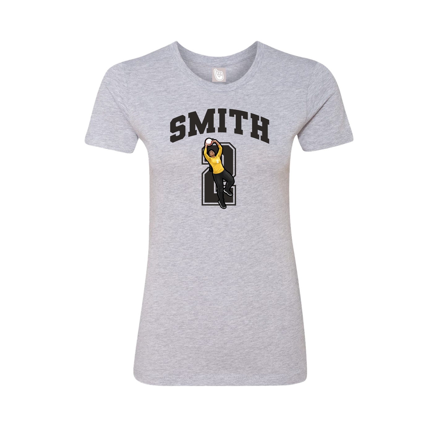 Fitted Women's Tee — Number in Grey