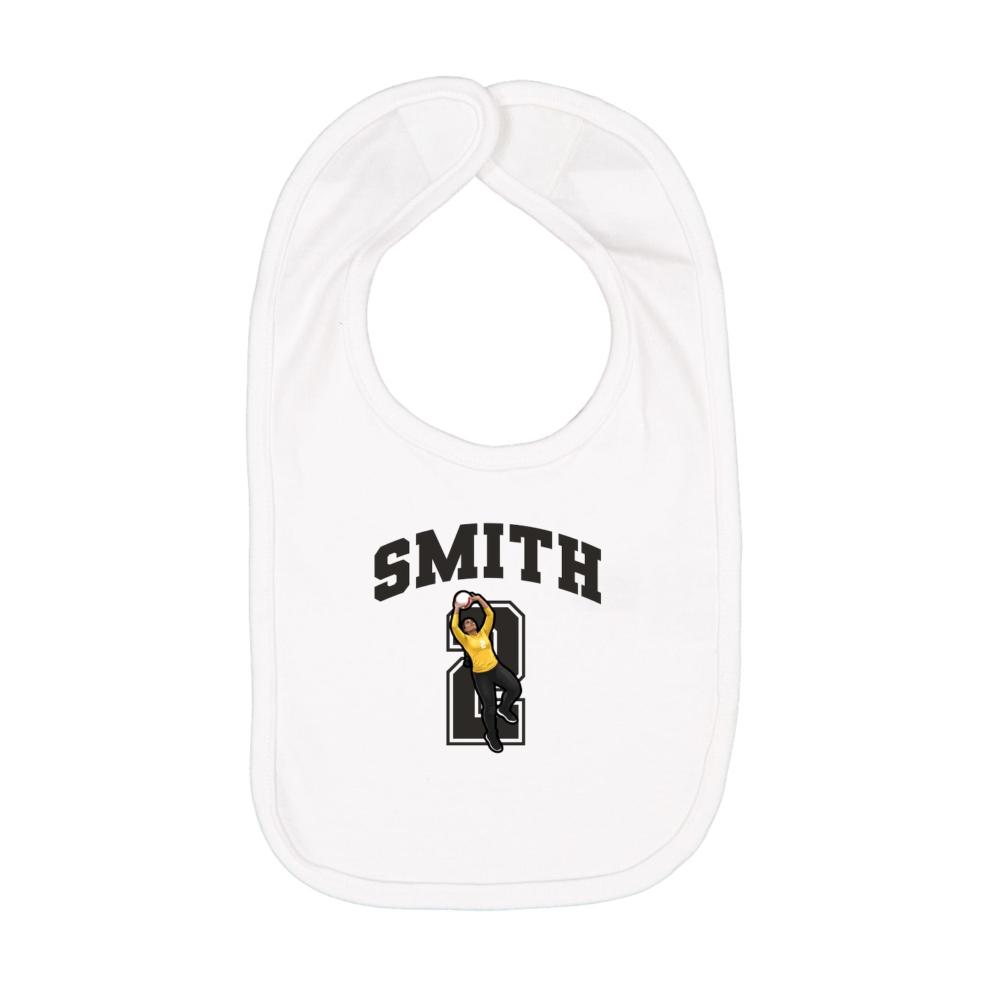 Infant Bib — Number in White
