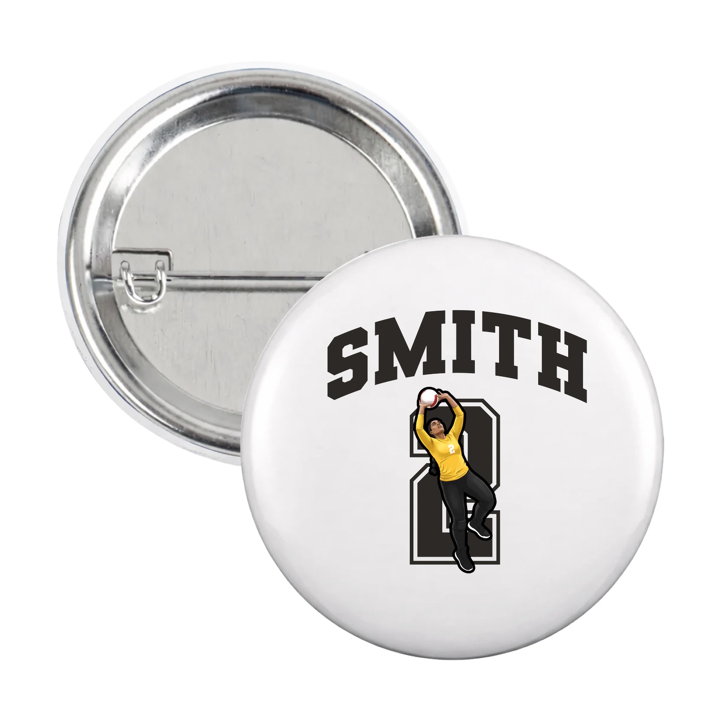 Game Day Button — Number in White