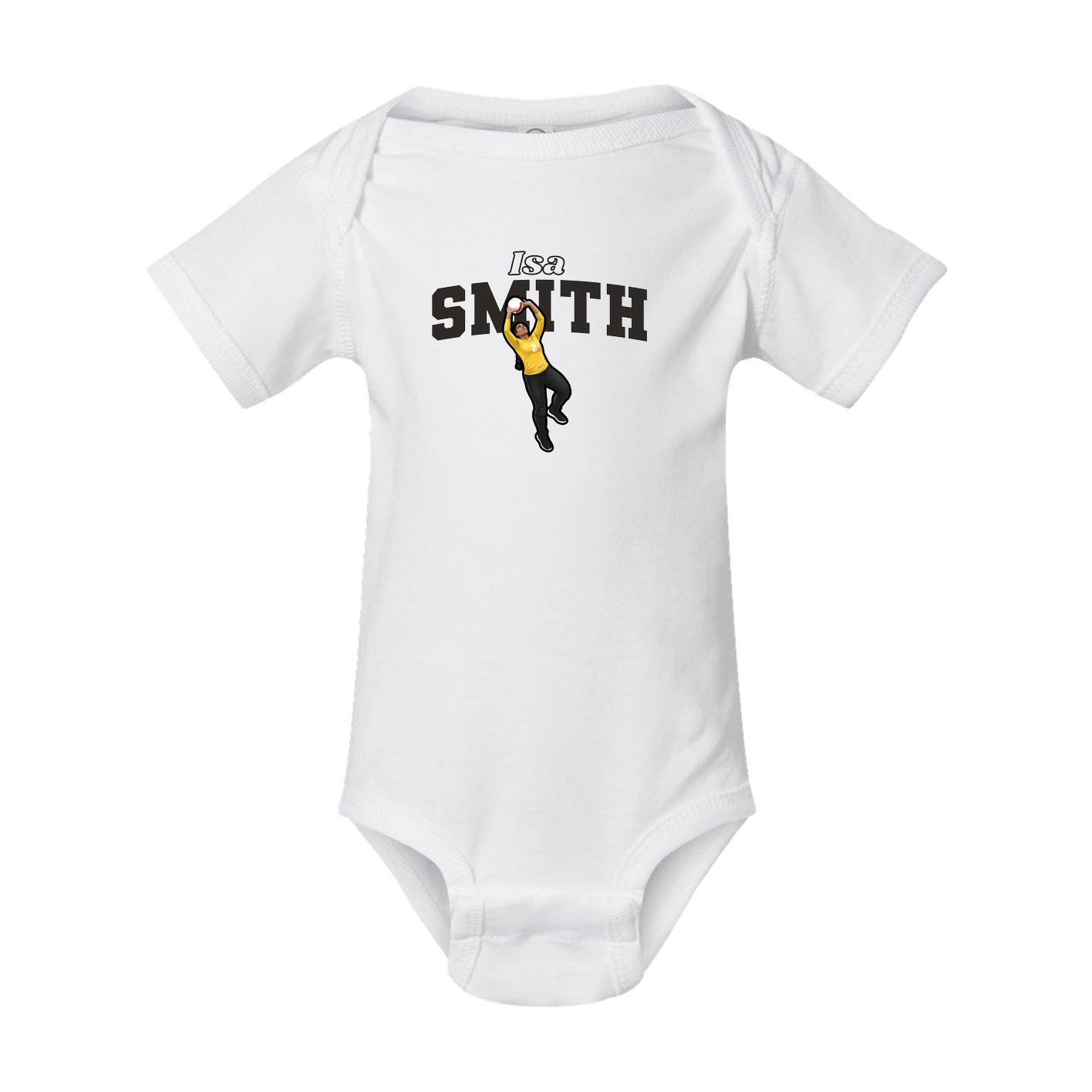 Baby Onesie — Name Arch in White