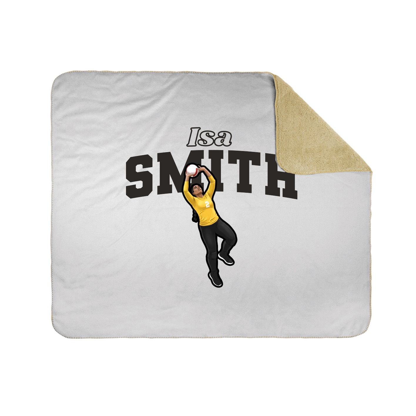 Throw Blanket — Name Arch in White