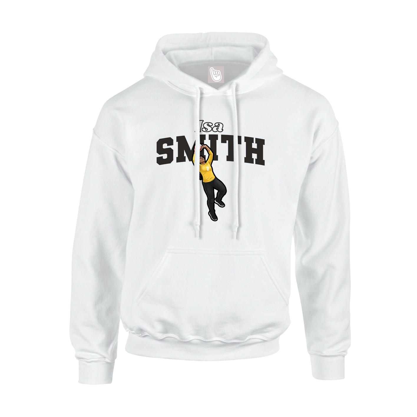 Hoodie — Name Arch in White