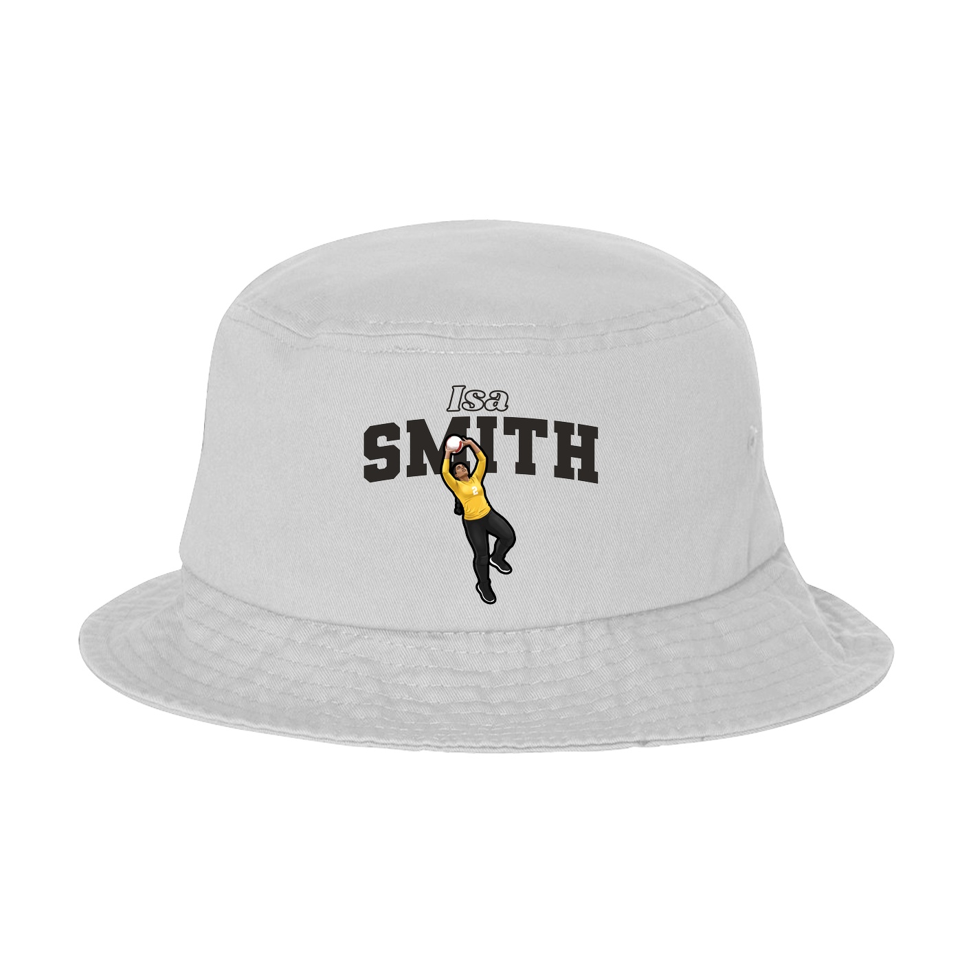 Bucket Cap — Name Arch in White