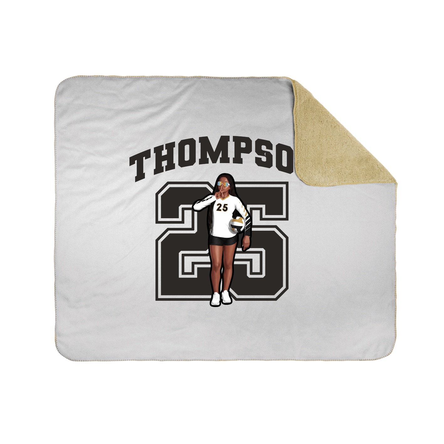 Throw Blanket — Number in White