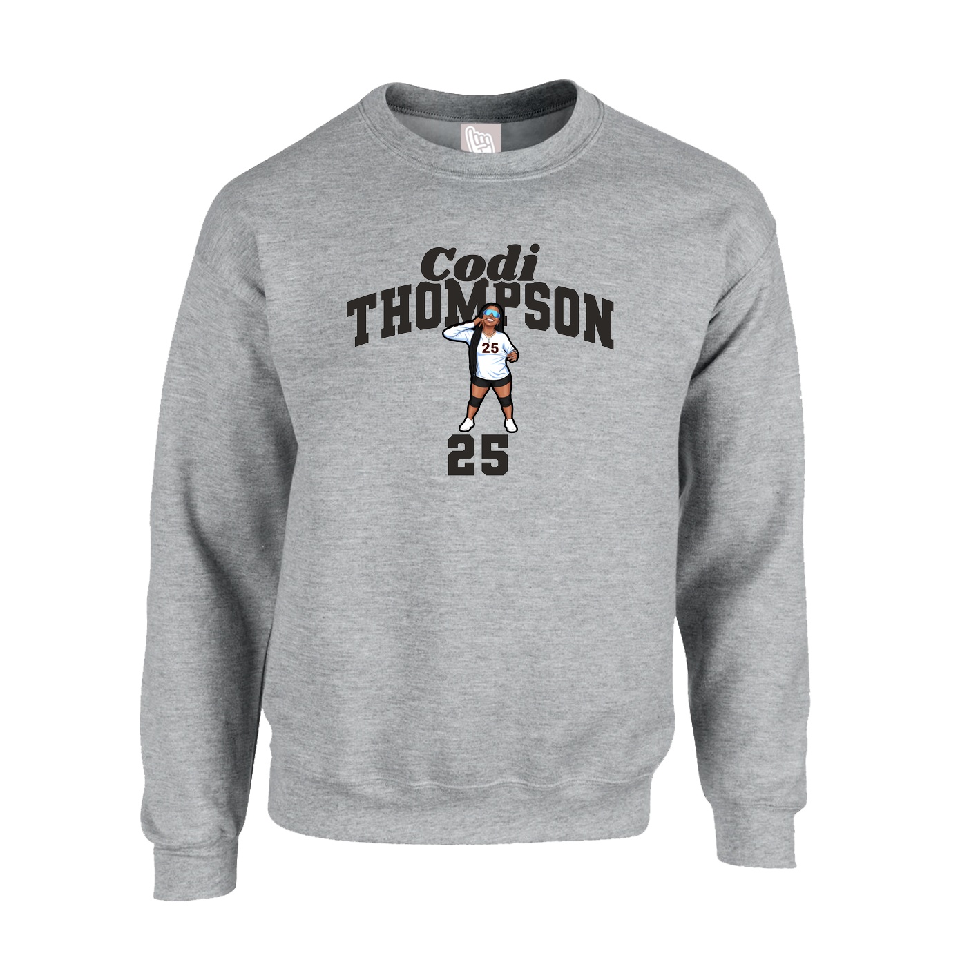 Fleece Crew — Signature Arch in Grey