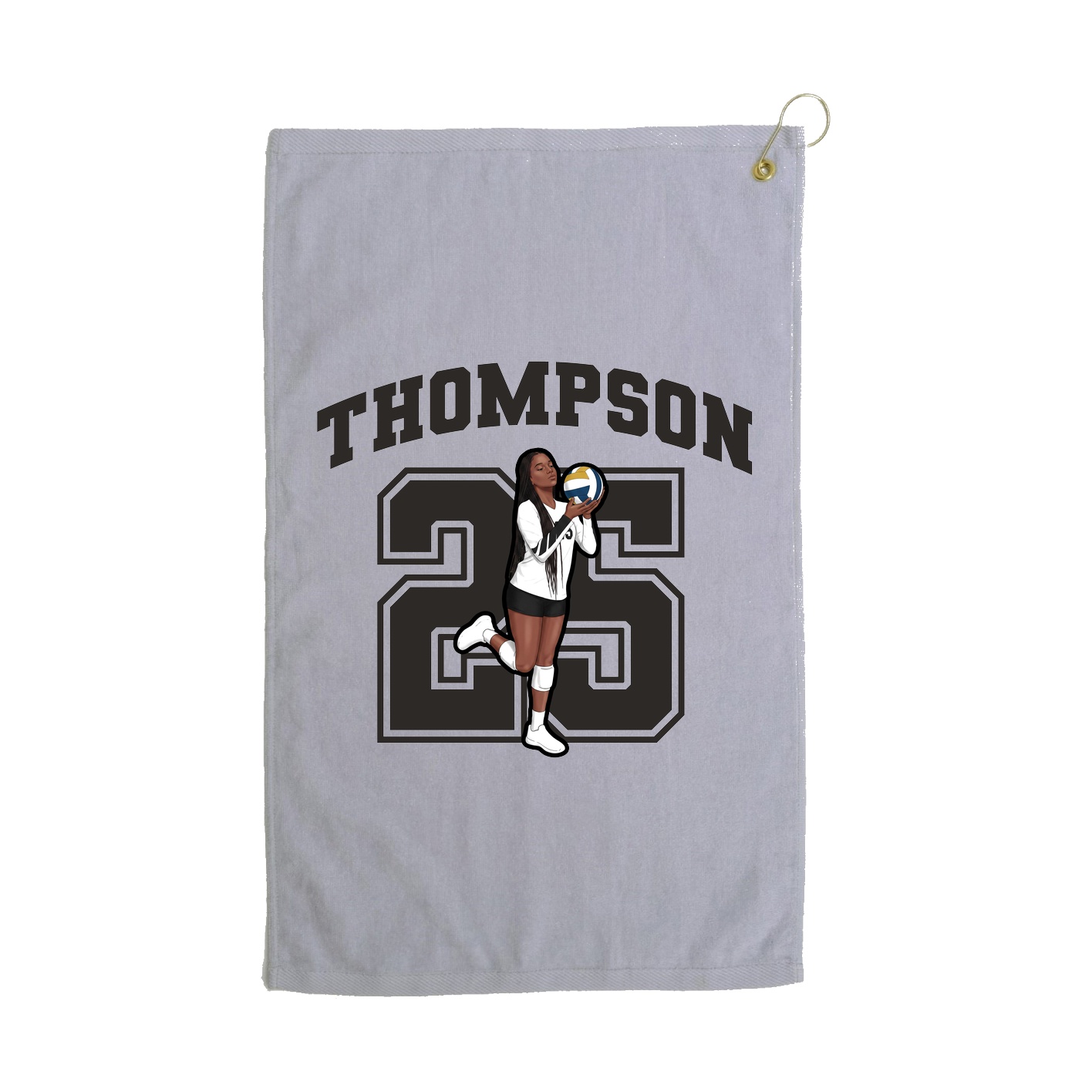 Golf Towel — Number in Grey