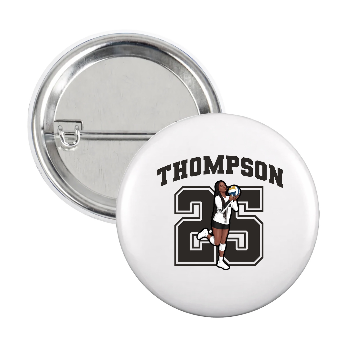 Game Day Button — Number in White