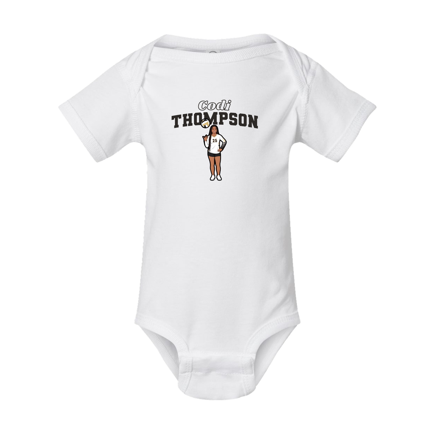 Baby Onesie — Name Arch in White