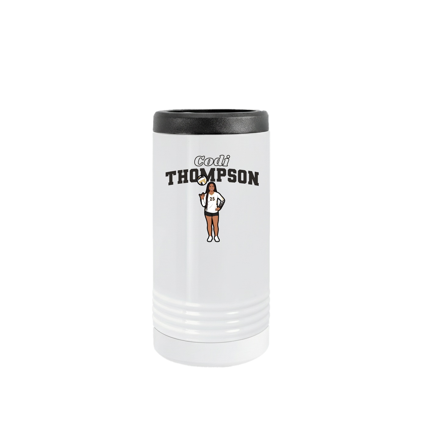 Slim Beverage Holder — Name Arch in White