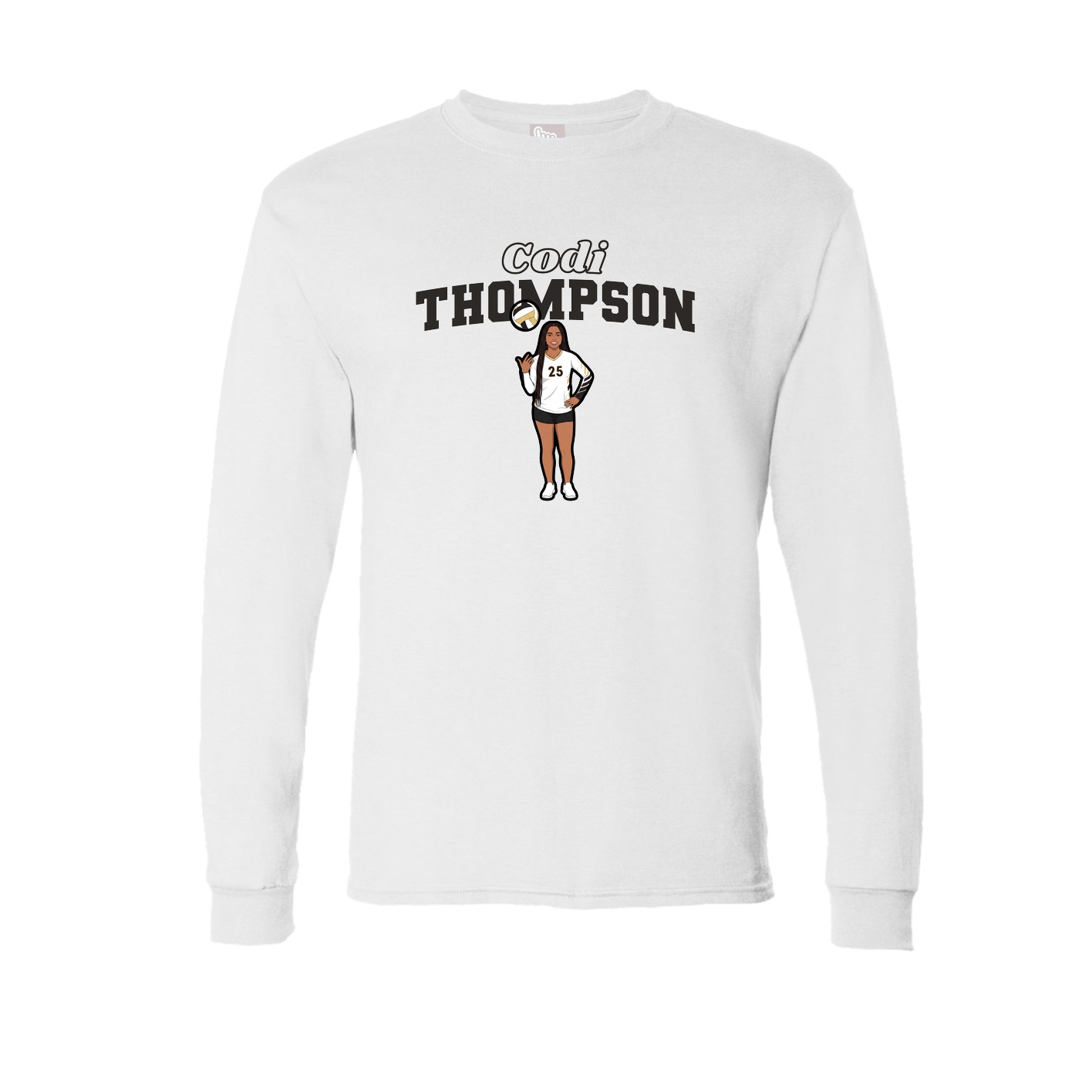 Long Sleeve Tee — Name Arch in White
