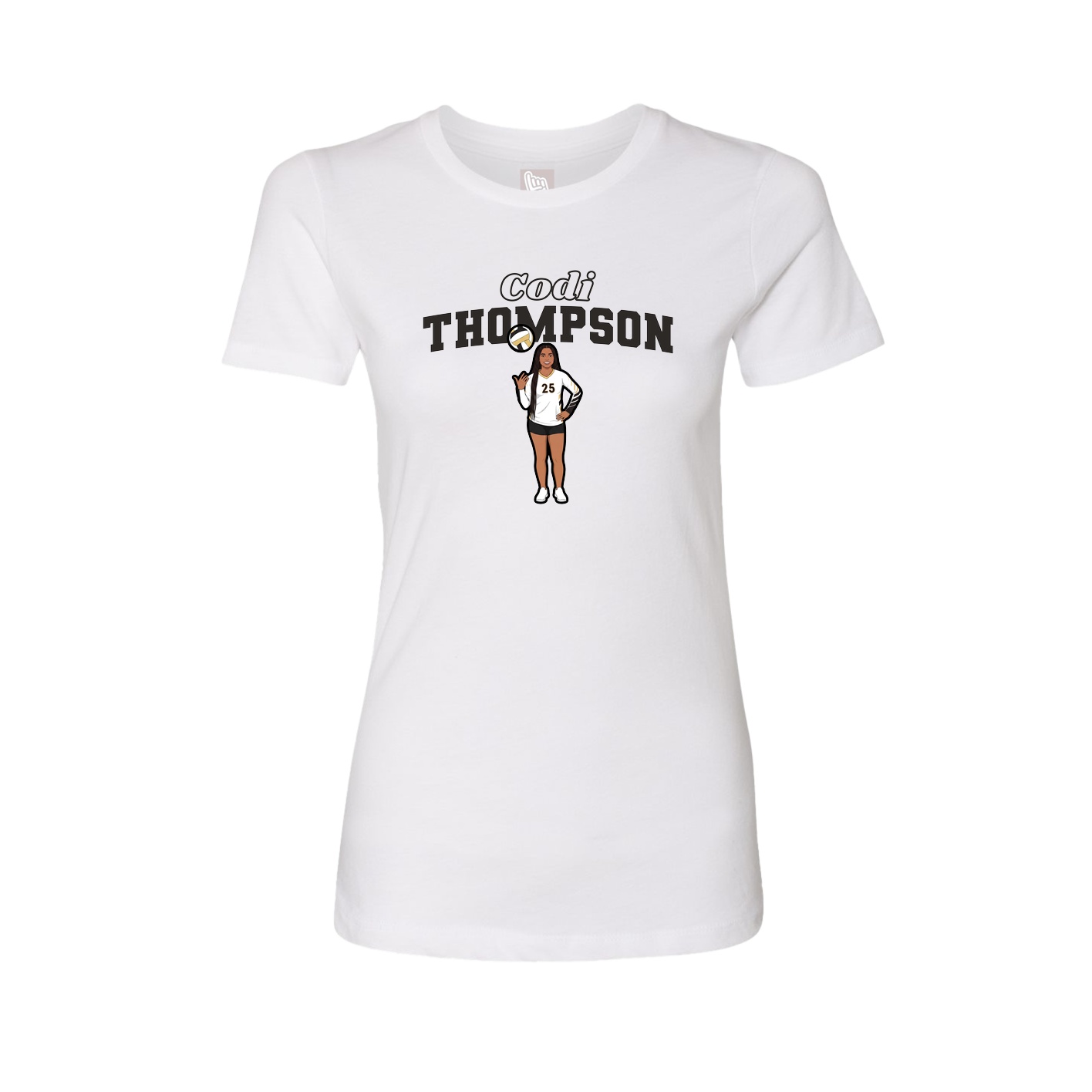 Fitted Women's Tee — Name Arch in White