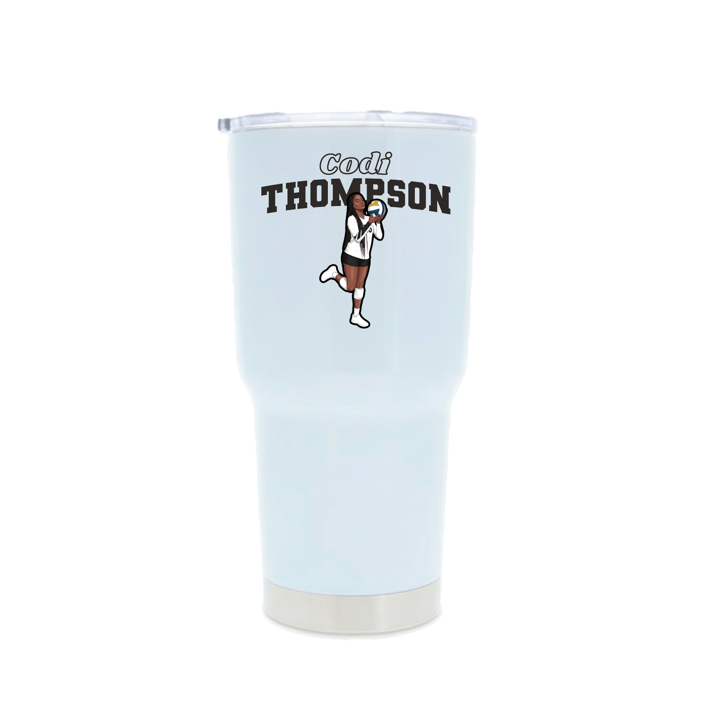 30oz Stainless Steel Tumbler — Name Arch in White