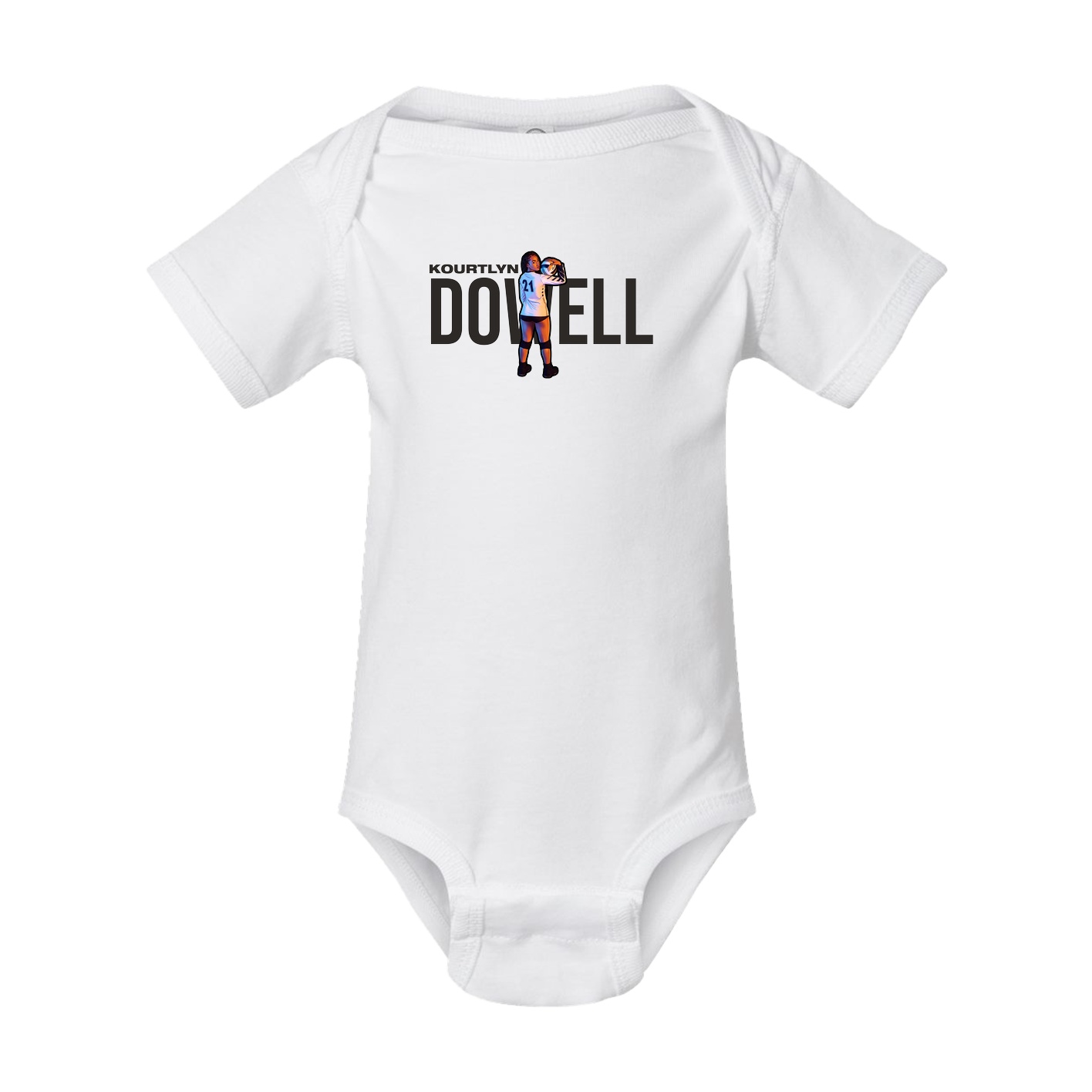 Baby Onesie — Player Name in White