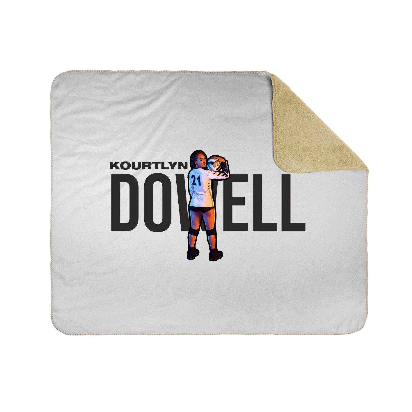 Throw Blanket — Player Name in White