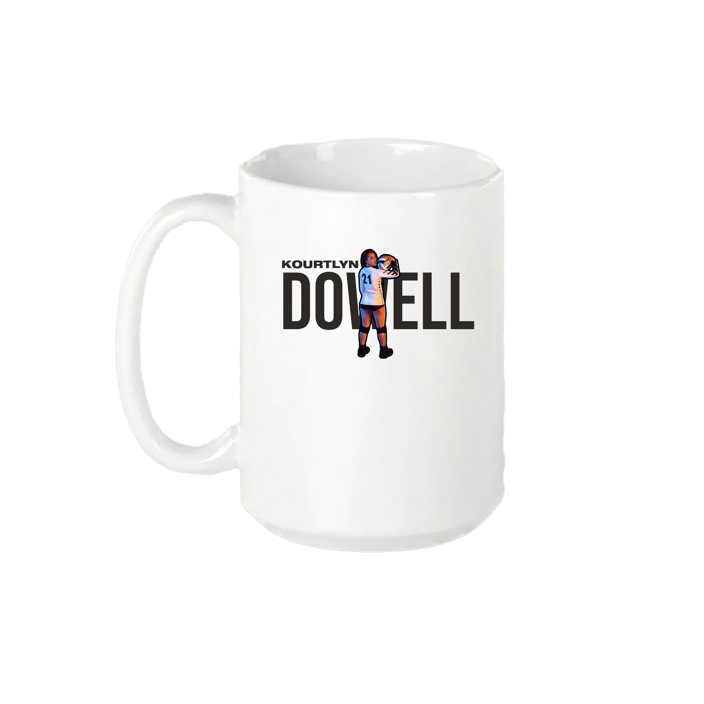 15oz Coffee Mug — Player Name in White