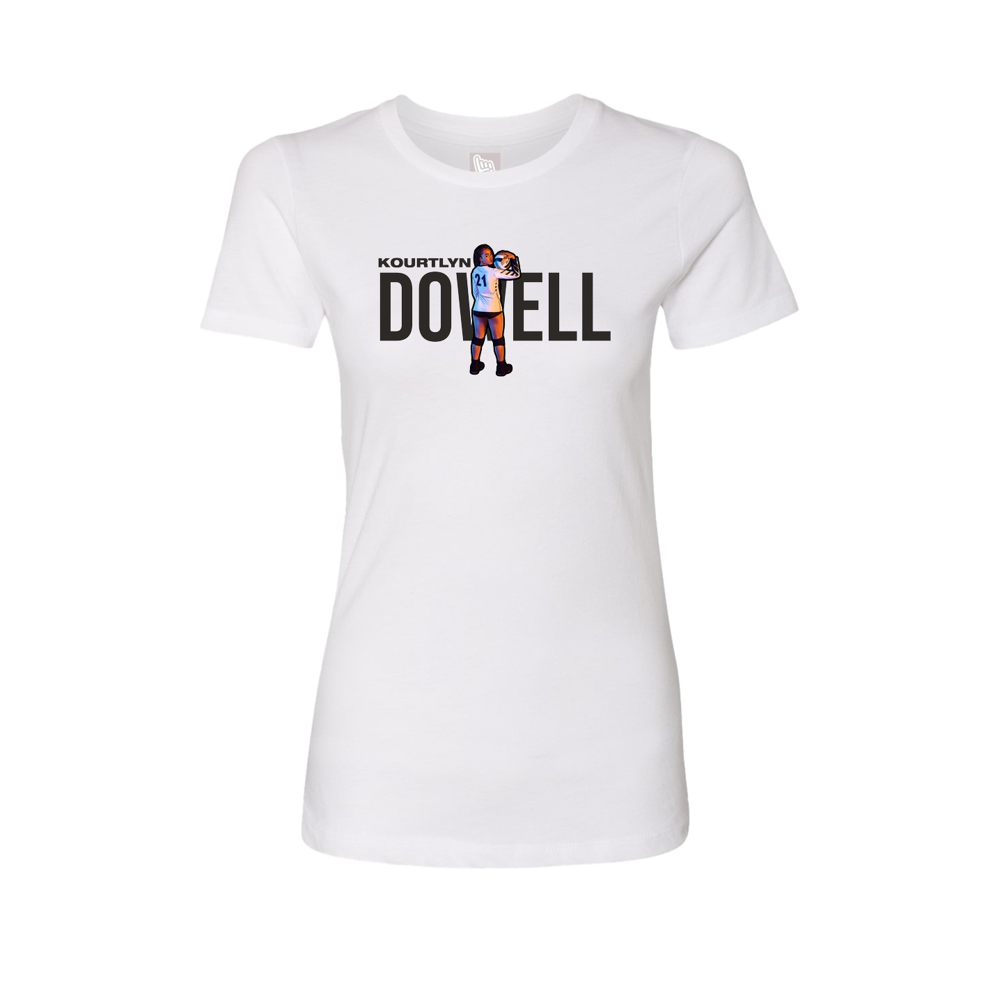 Fitted Women's Tee — Player Name in White
