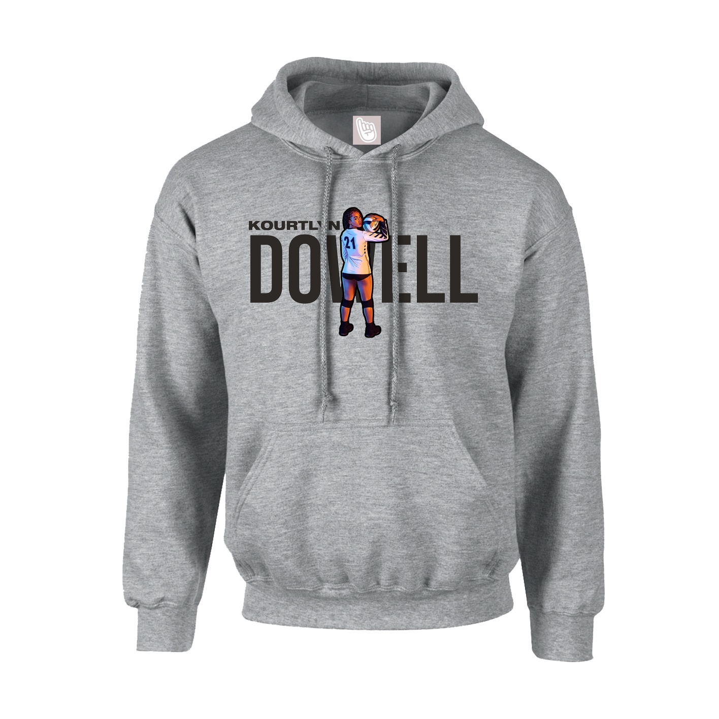 Youth Hoodie — Player Name in Grey
