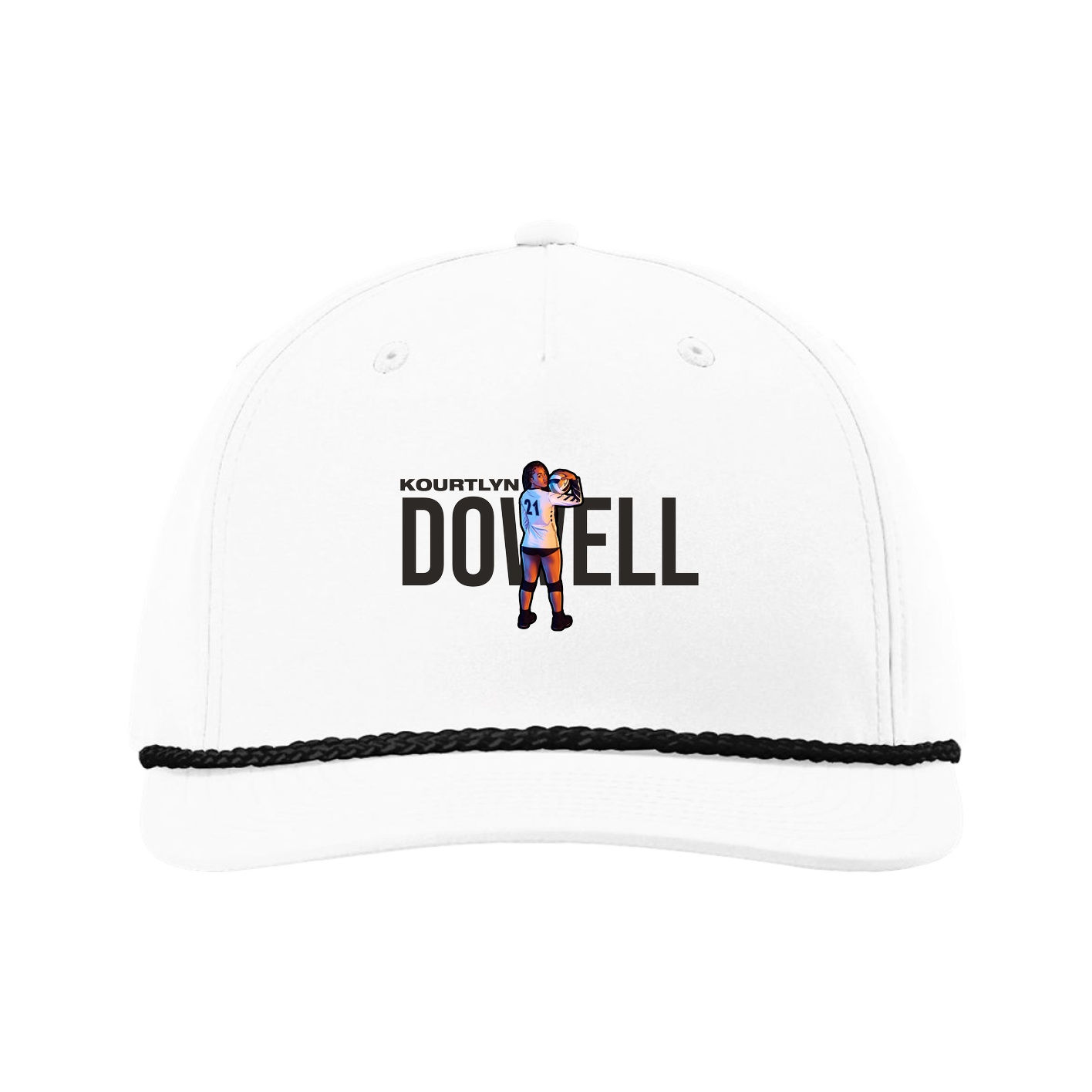 Five-Panel Classic Rope Cap — Player Name in White