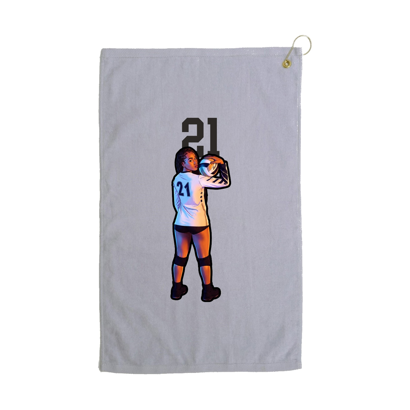 Golf Towel — Number Top in Grey