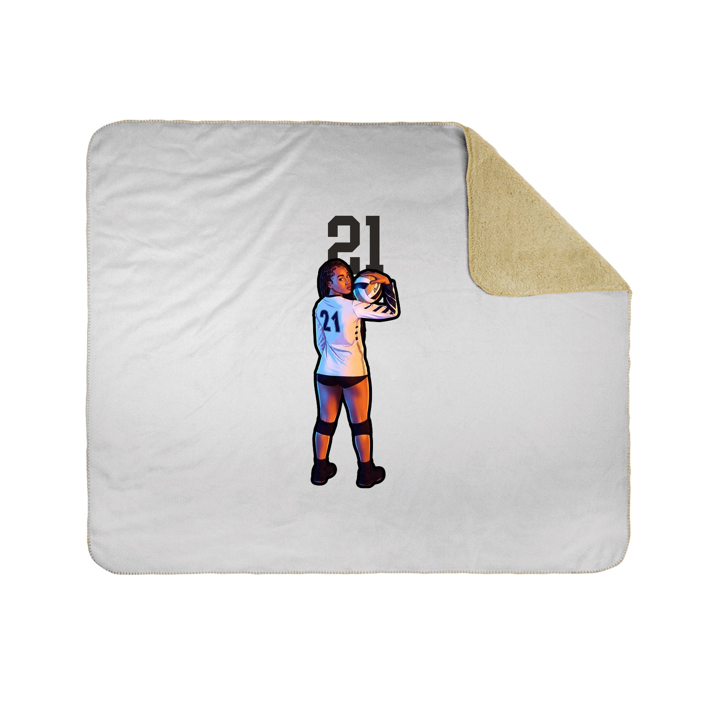 Throw Blanket — Number Top in White