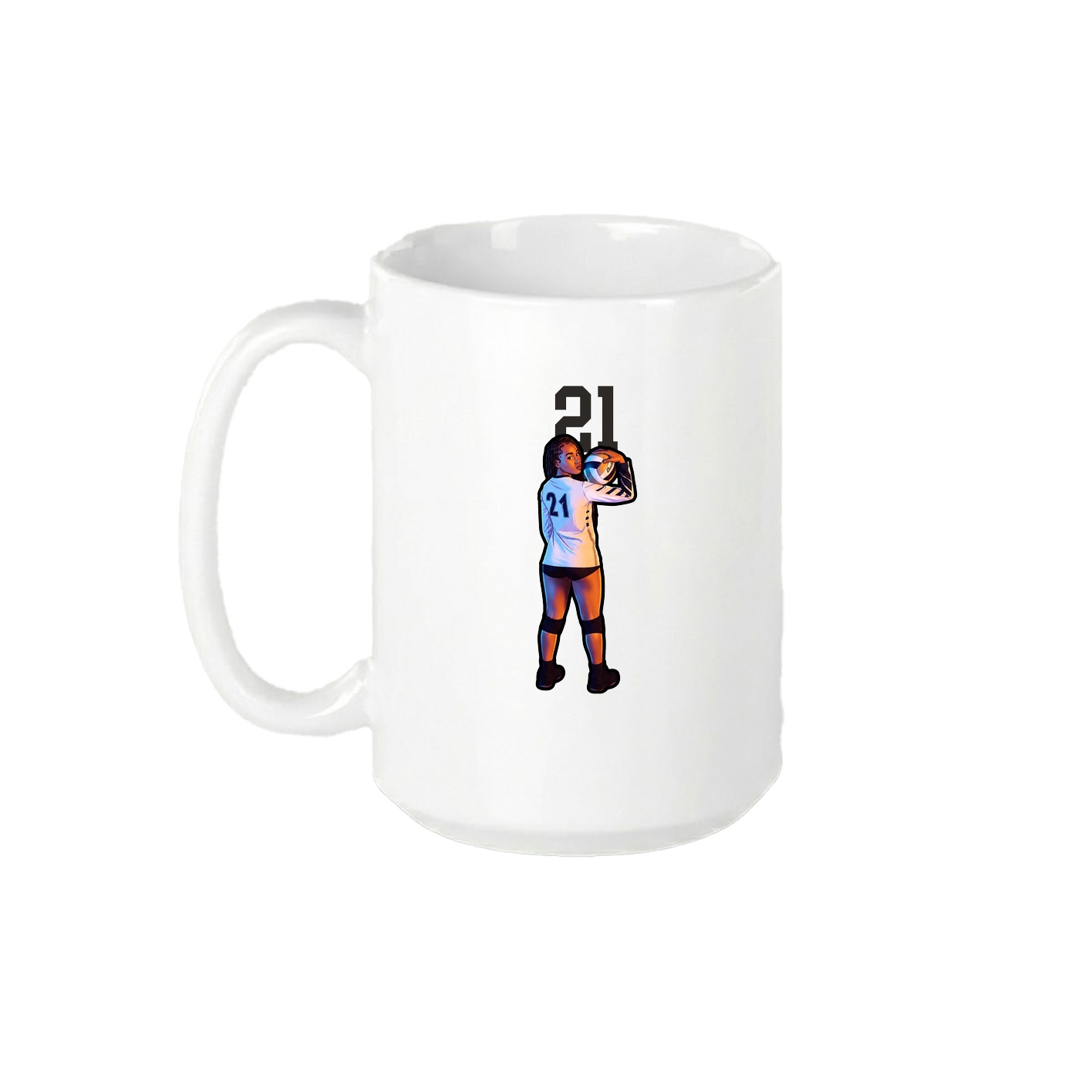 15oz Coffee Mug — Number Top in White