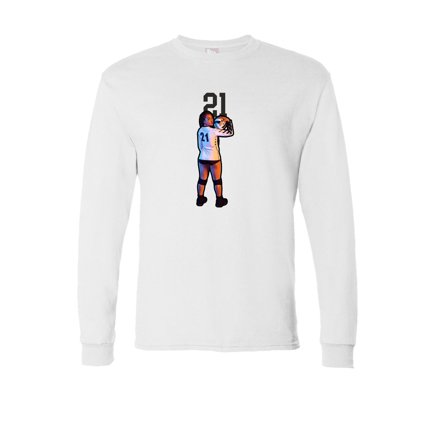 Long Sleeve Tee — Number Top in White