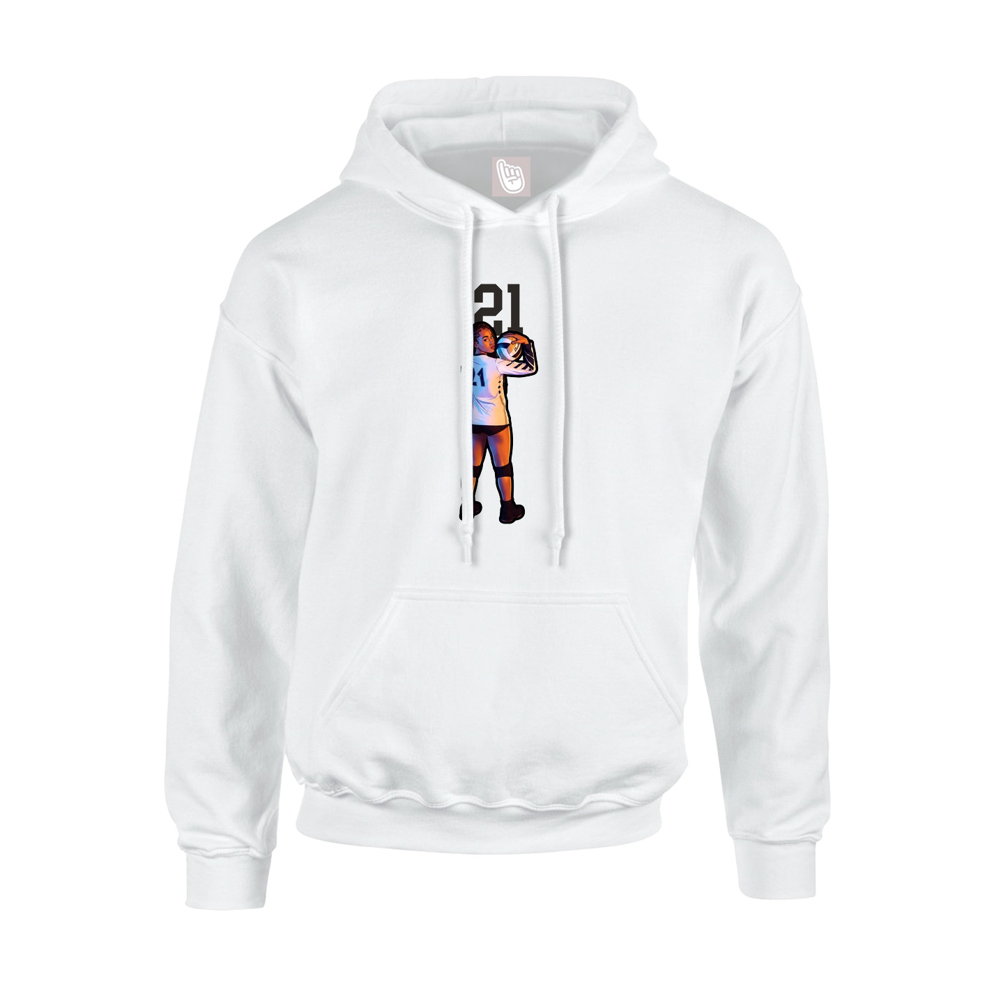 Youth Hoodie — Number Top in White