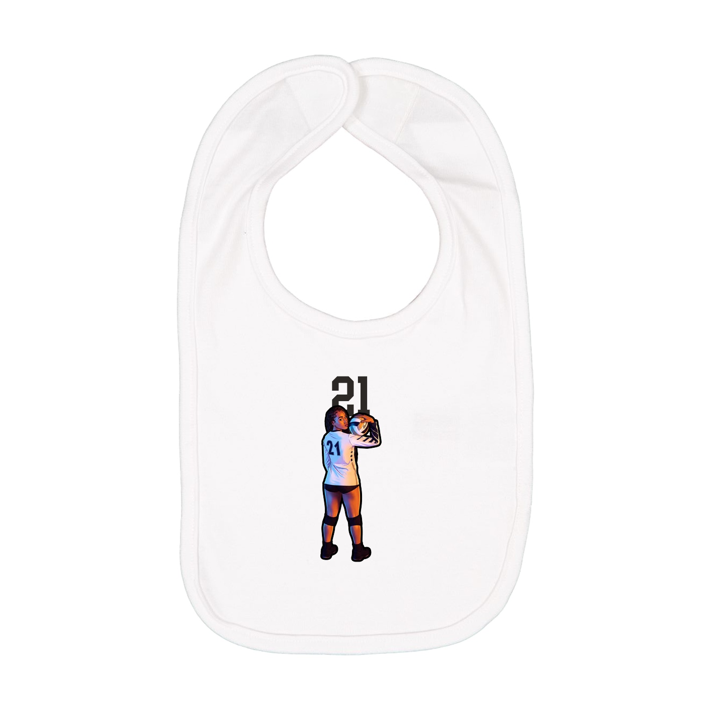 Infant Bib — Number Top in White