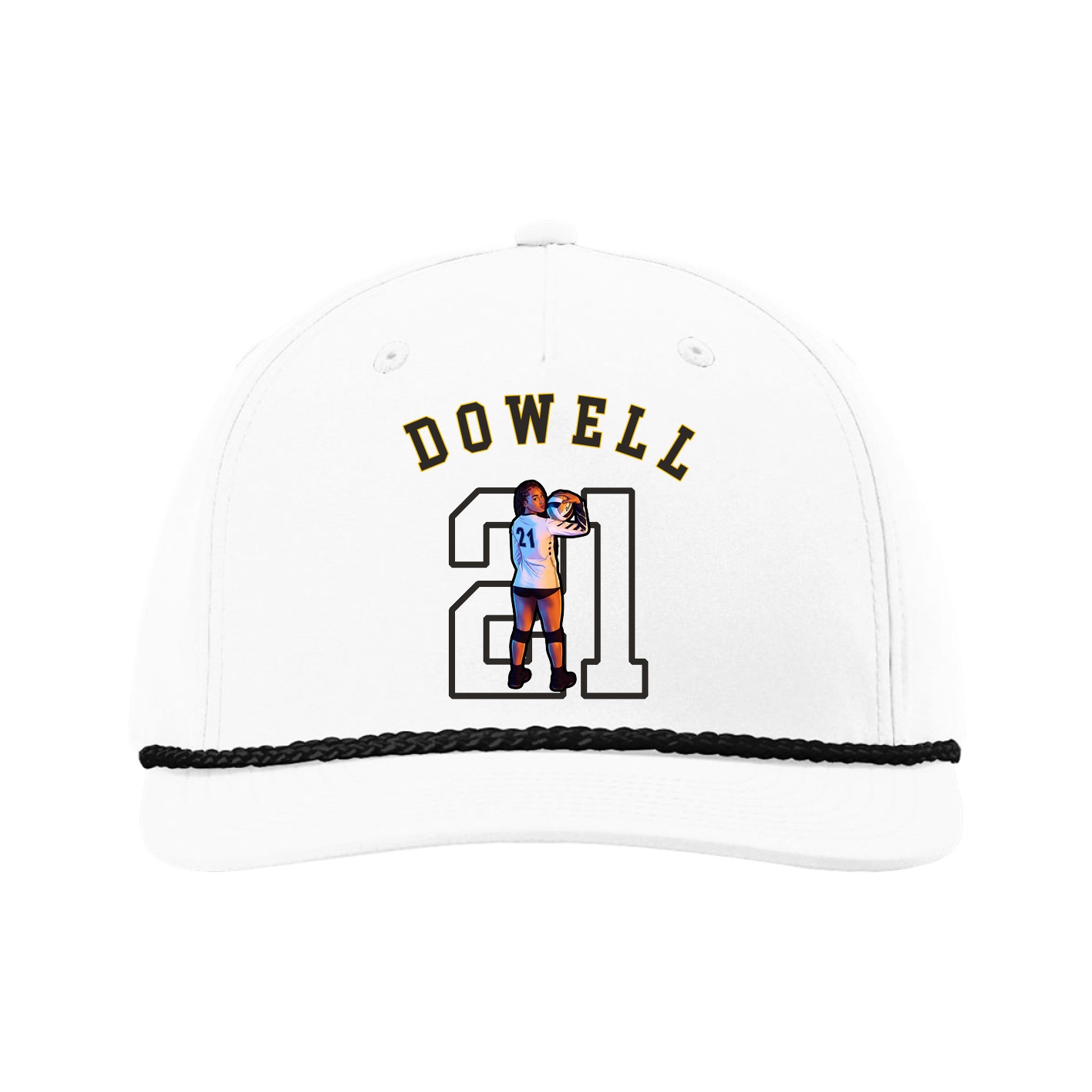 Five-Panel Classic Rope Cap — Shirsey Arch in White