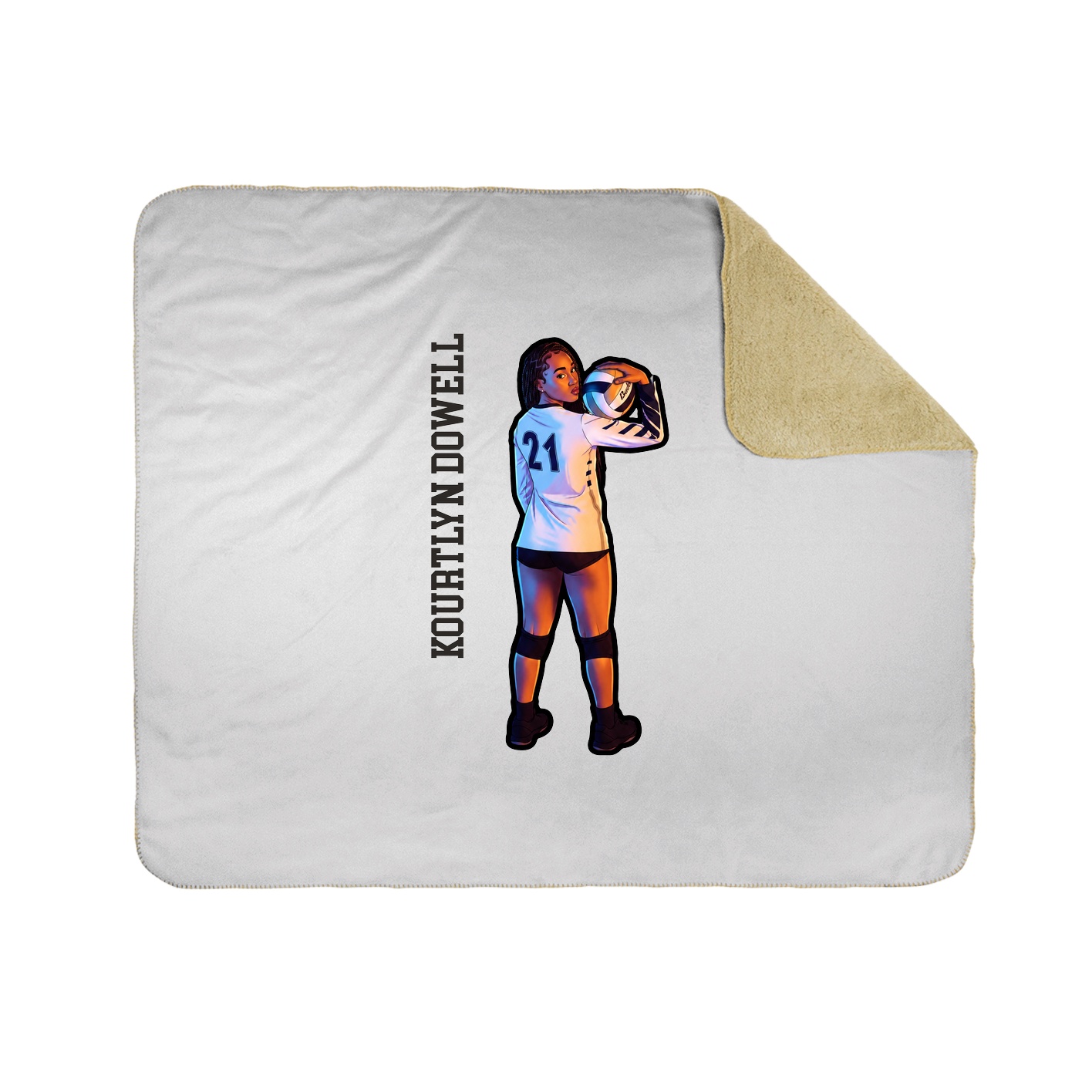 Throw Blanket — Name Vertical in White