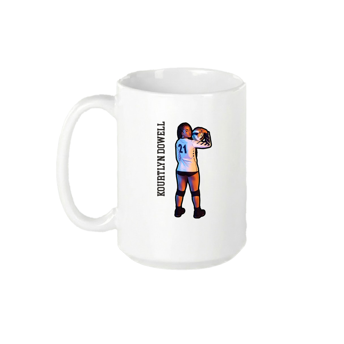 15oz Coffee Mug — Name Vertical in White